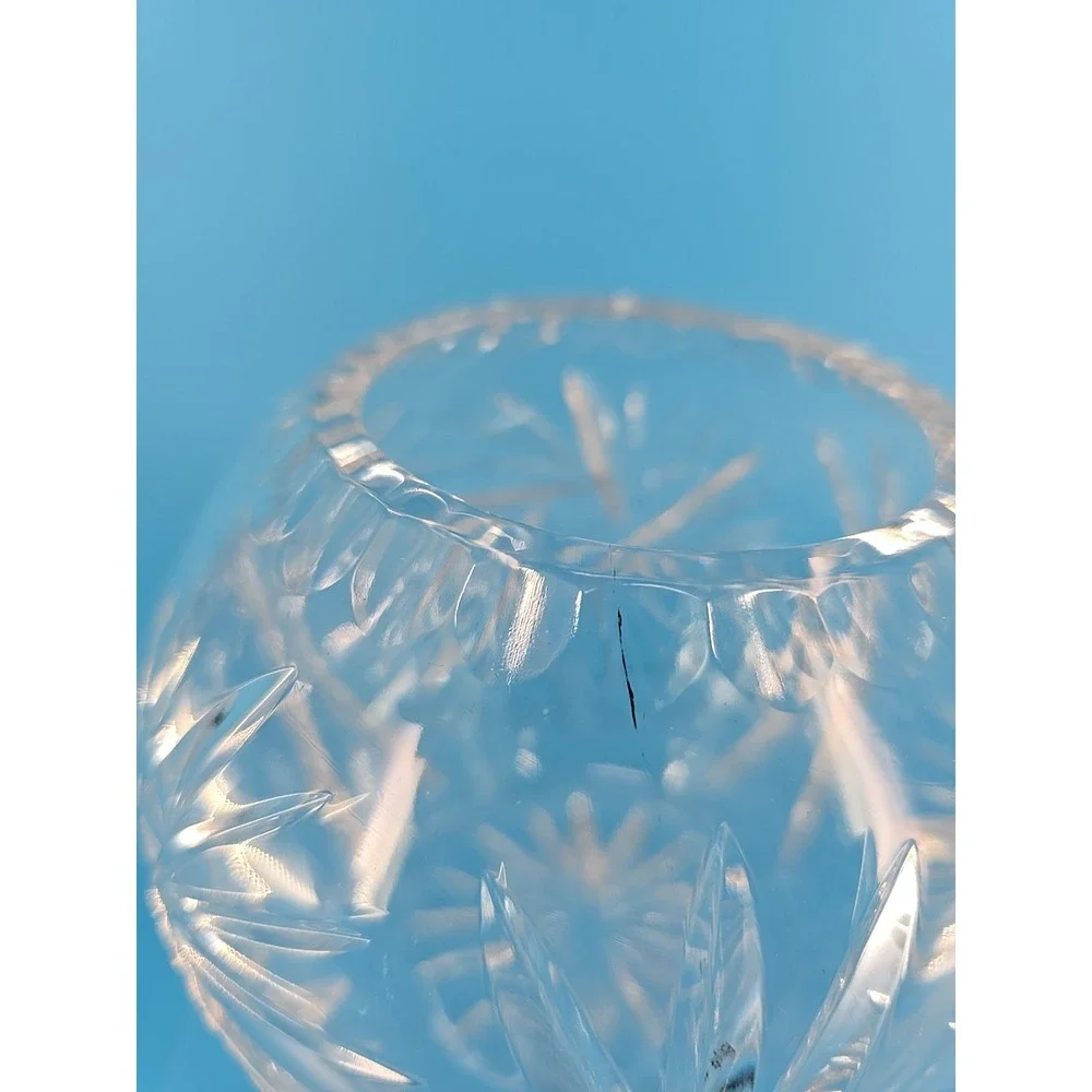 VINTAGE Crystal Rose Bowl Cut 12‎ pointed Star ~ 5
